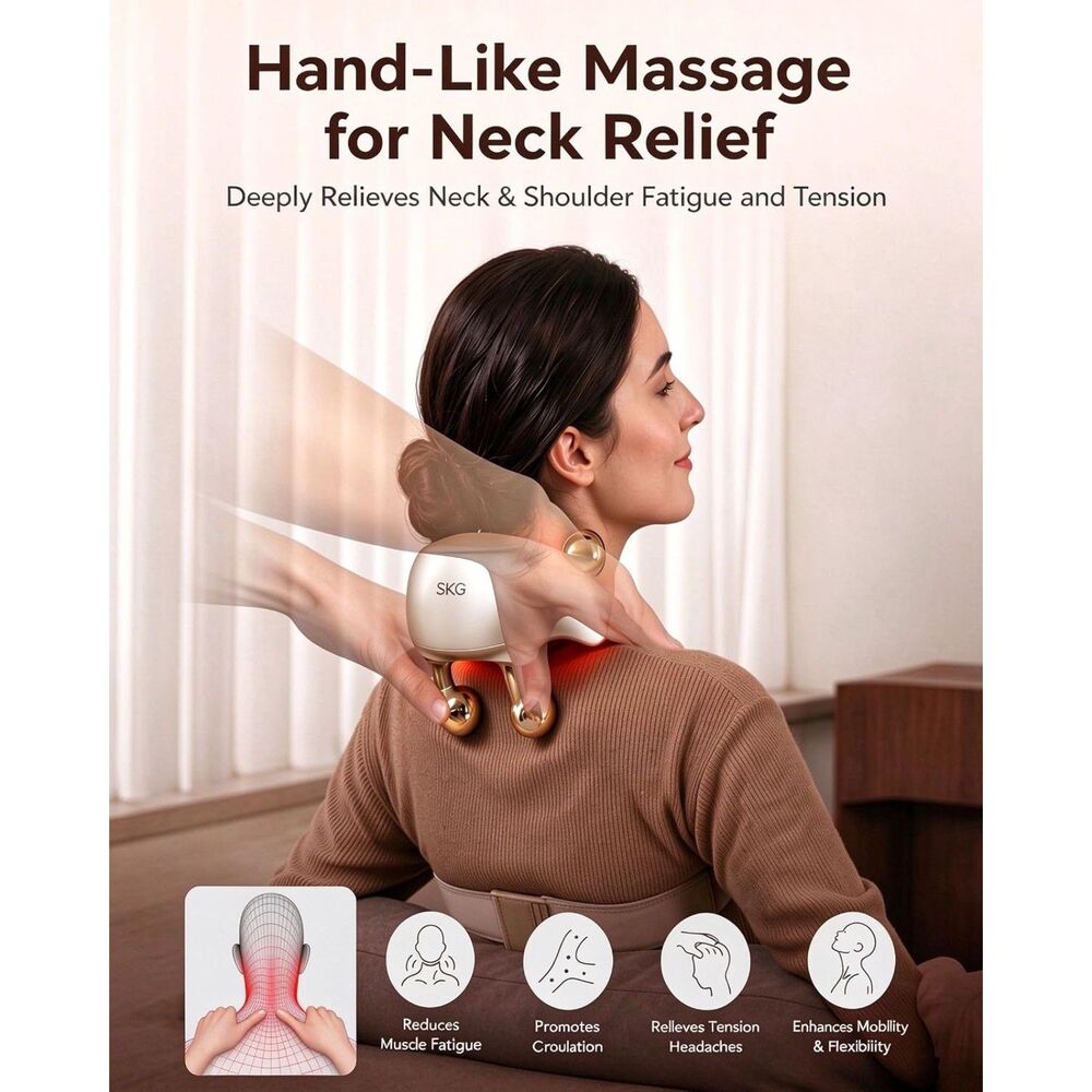 SKG KneadNova Titanium Luxury Neck Massager Deep Tissue Massage New Sealed - Picture 4 of 11